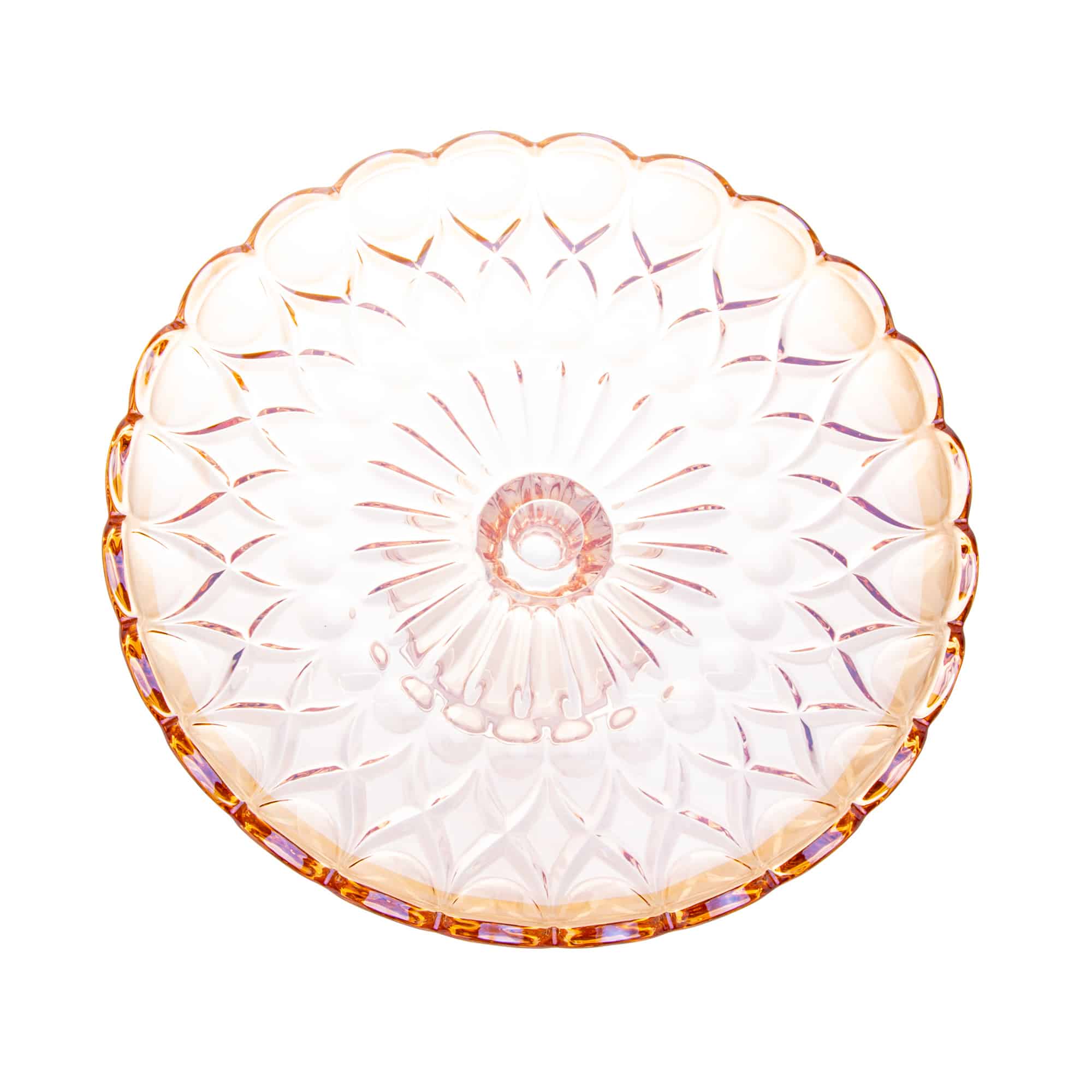 PRATO P/BOLO CRISTAL C/PÉ ANGEL ÂMBAR 32x11cm - Imagem 3