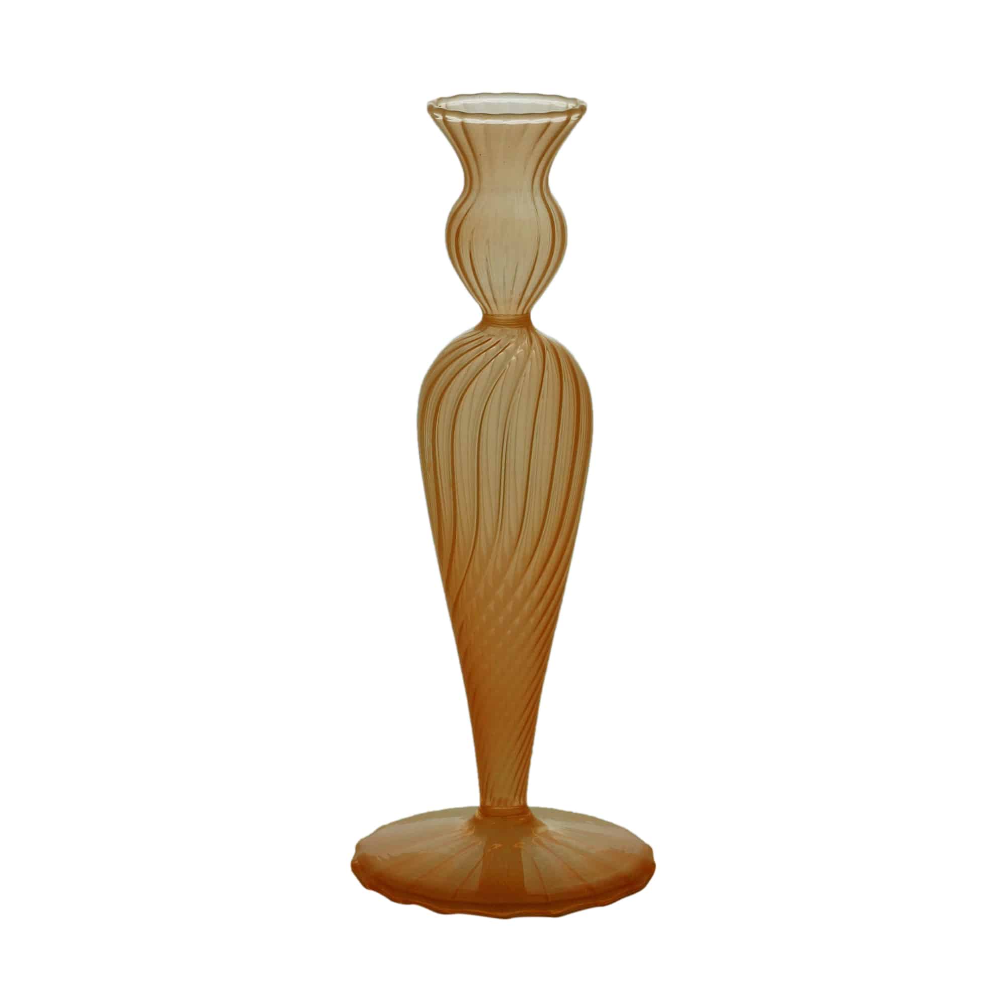 Castiçal de Vidro Âmbar 9x23cm