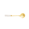 CJ 4 Colheres Aço Inox p/ chá Flowers Dourado/Branco - Imagem 5
