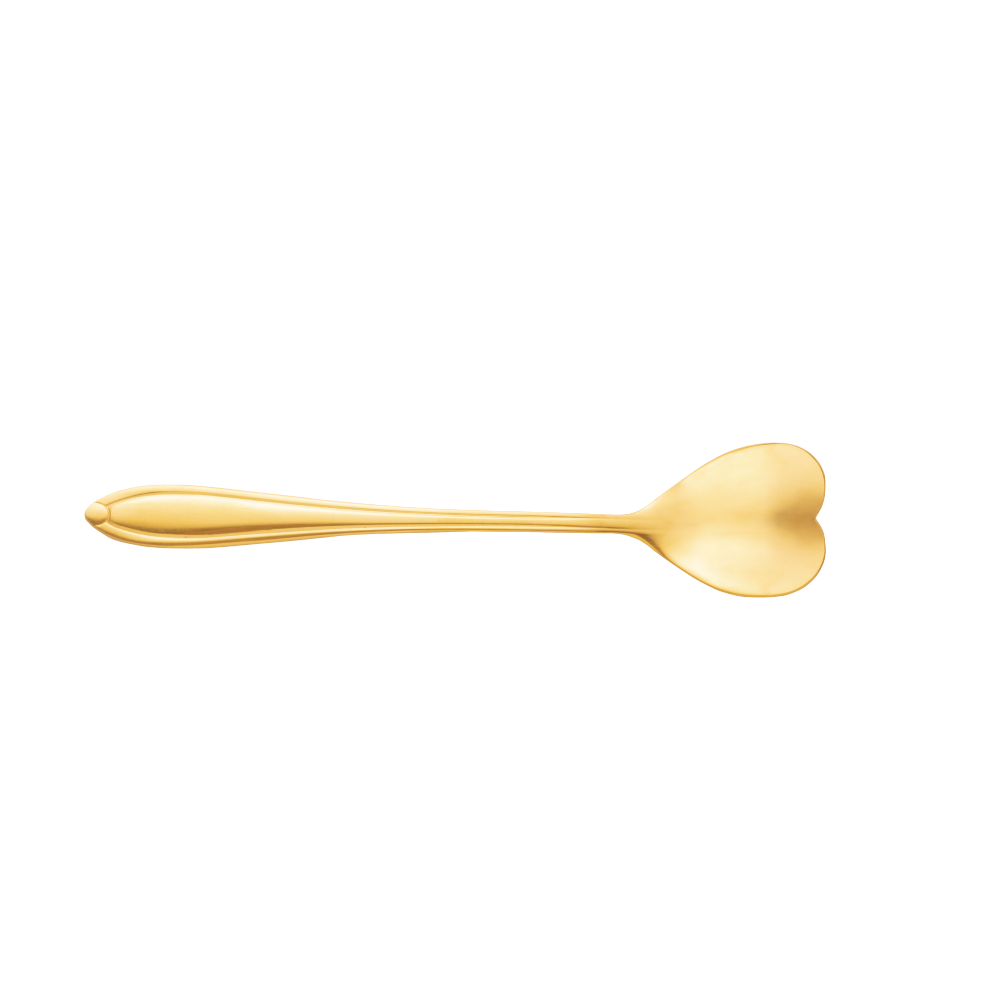 CJ 4 Colheres Aço Inox p/ chá Heart Dourado