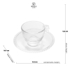 Cj 4 Xícaras de Café Cristal Pearl c/ Pires 80ml - Imagem 4
