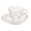 Cj 4 Xícaras de Café Cristal com Pires Coração Pearl 85ml