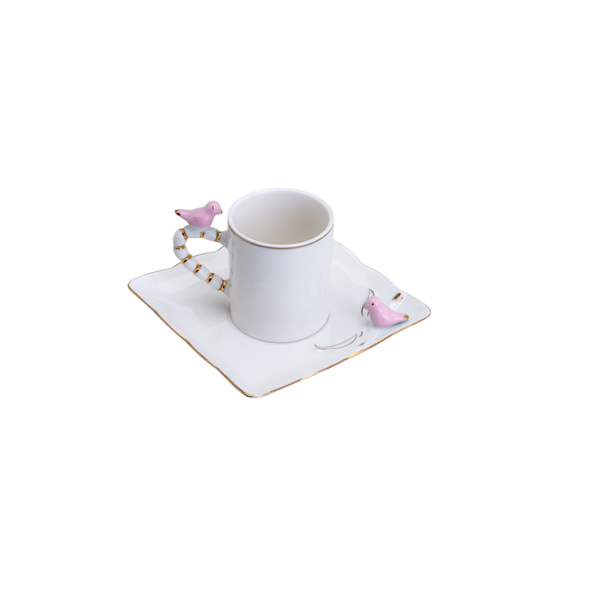 Cj 6 Xícaras Café Porcelana Birds Colorido 80ml - Imagem 4