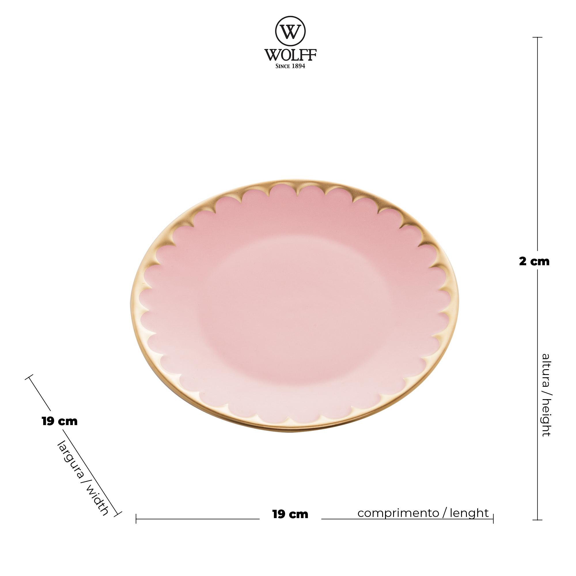 CJ 6 PRATOS SOBREMESA PORCELANA EGG ROSA MATT 19cm - Imagem 3