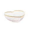 BOWL CORAÇÃO VIDRO C/ BORDA DOURADA 12x11x5cm