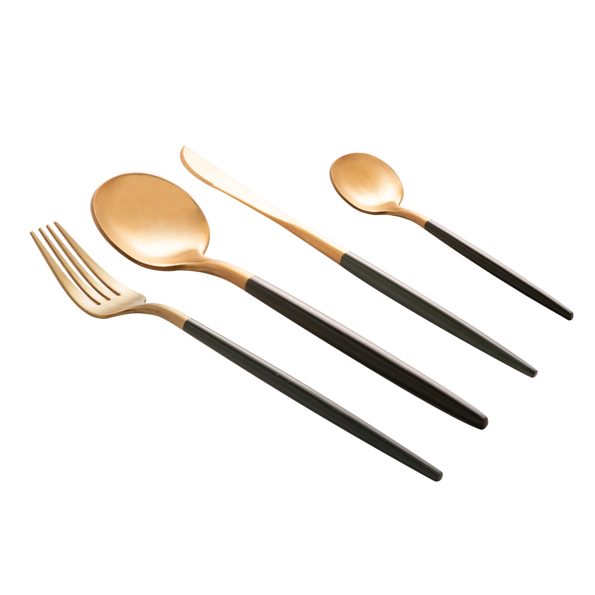 Faqueiro em Aço Inox Kyoto Dourado/Oliva - 24 pçs