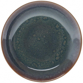 Set Pratos fundos Porcelana Reactive Glaze - Marrom 20cm