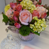 Arranjo Floral Rosas e Hortênsias no Potiche de Cristal - Imagem 3