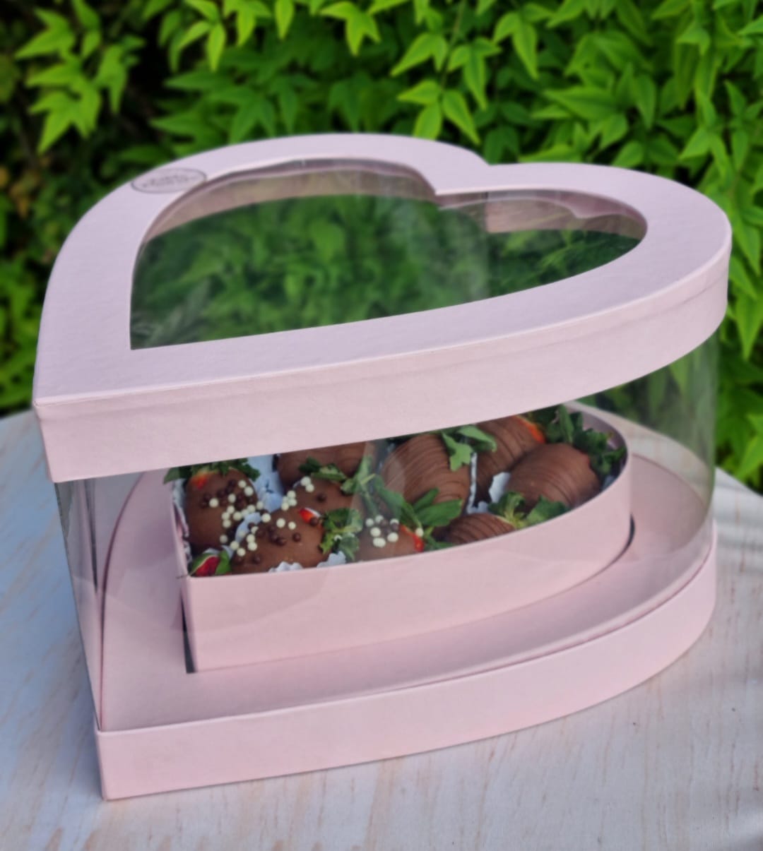 Heart Box Morangos cobertos com Chocolate