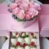 Flowerbox Supresa coração rosas e chocoberry