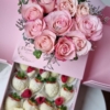 Flowerbox Supresa coração rosas e chocoberry - Imagem 2