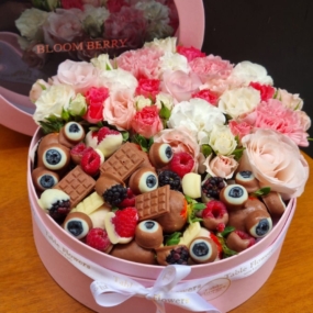Alternative view of La Belle flores e chocoberry - box rosa