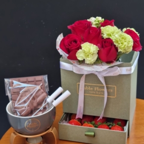 Kit Foundue Morangos e chocolate belga