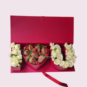 Alternative view of Box I love you Chocoberry e Rosas