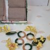 Kit Mesa Posta 4 Guardanapos e 4 Argolas Orquídeas - Imagem 2