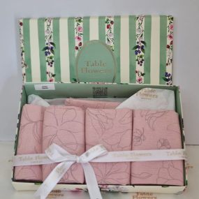 Kit 4 Guardanapos e 4 lugares americano rosa