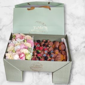 Table box bloom berry- VERDE OLIVA COM FLORES